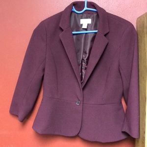 Loft burgundy blazer with peplum 4P